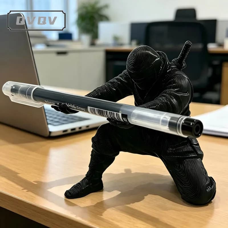 Desktop Art 3D Printed Ninja Pen Holder Unique Figurine Stationery Organizer Pencil Figurines Desk Decor Craft For Pen Storage