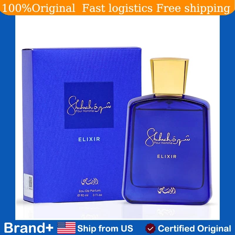 Original Arabic Perfume RASASI Shuhrah Elixir Pour Homme Eau de Parfum Spray 90ml Arabian women's perfume long lasting fragrance Cologne Pheromone Portable Birthday gift