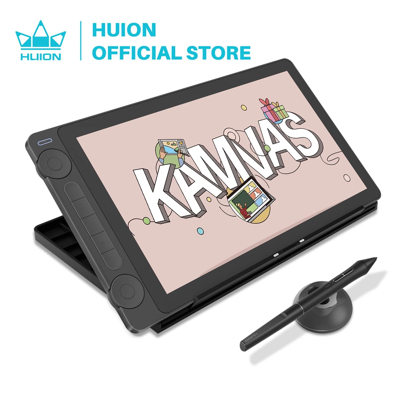 Huion Kamvas 13 (Gen 3) Graphics Tablet with Screen Pentech 4.0 16K Levels Pressure Pen Display Dual Dials 5 Press Keys