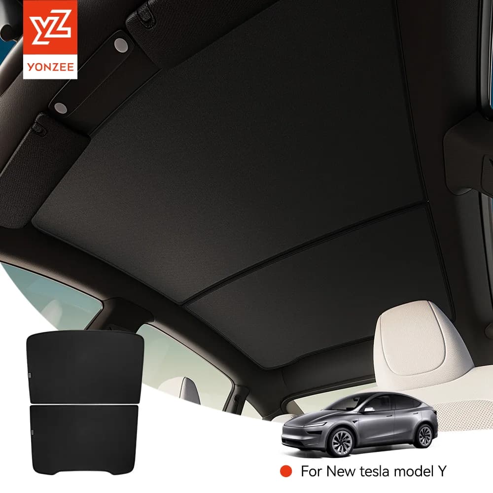 YZ For Tesla Model 3 Y Highland Juniper 2025-2026 Sun Shades Black Roof Graphene Honeycomb Sunshade Car Rear Front Sunroof Glass