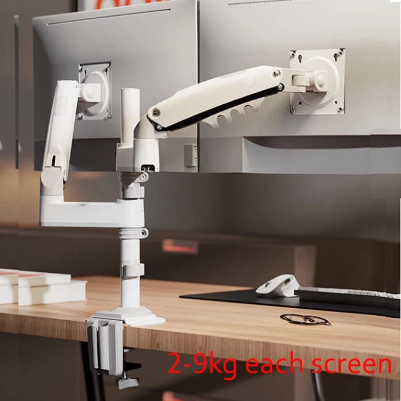 NB NEW H180 Full Motion 17'-27' Double Monitor PC Desk Holder Gas Spring Arm LCD TV Mount 2-9kg 200X100