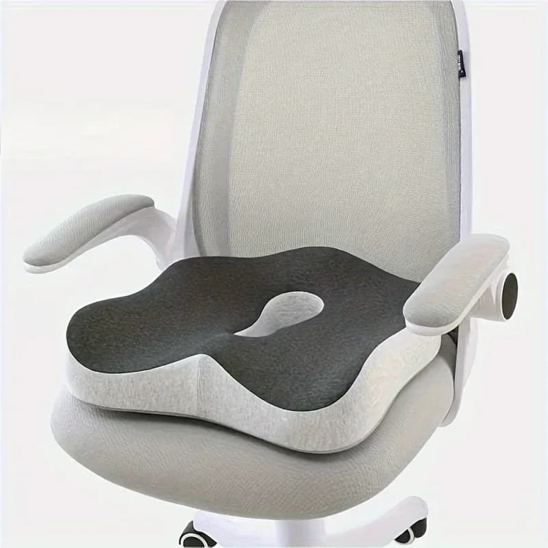 New Memory Foam Seat Cushion Ergonomic Sitting Pad with Center Groove Ideal for Long Sitting in Office Home Car or Desk Chair