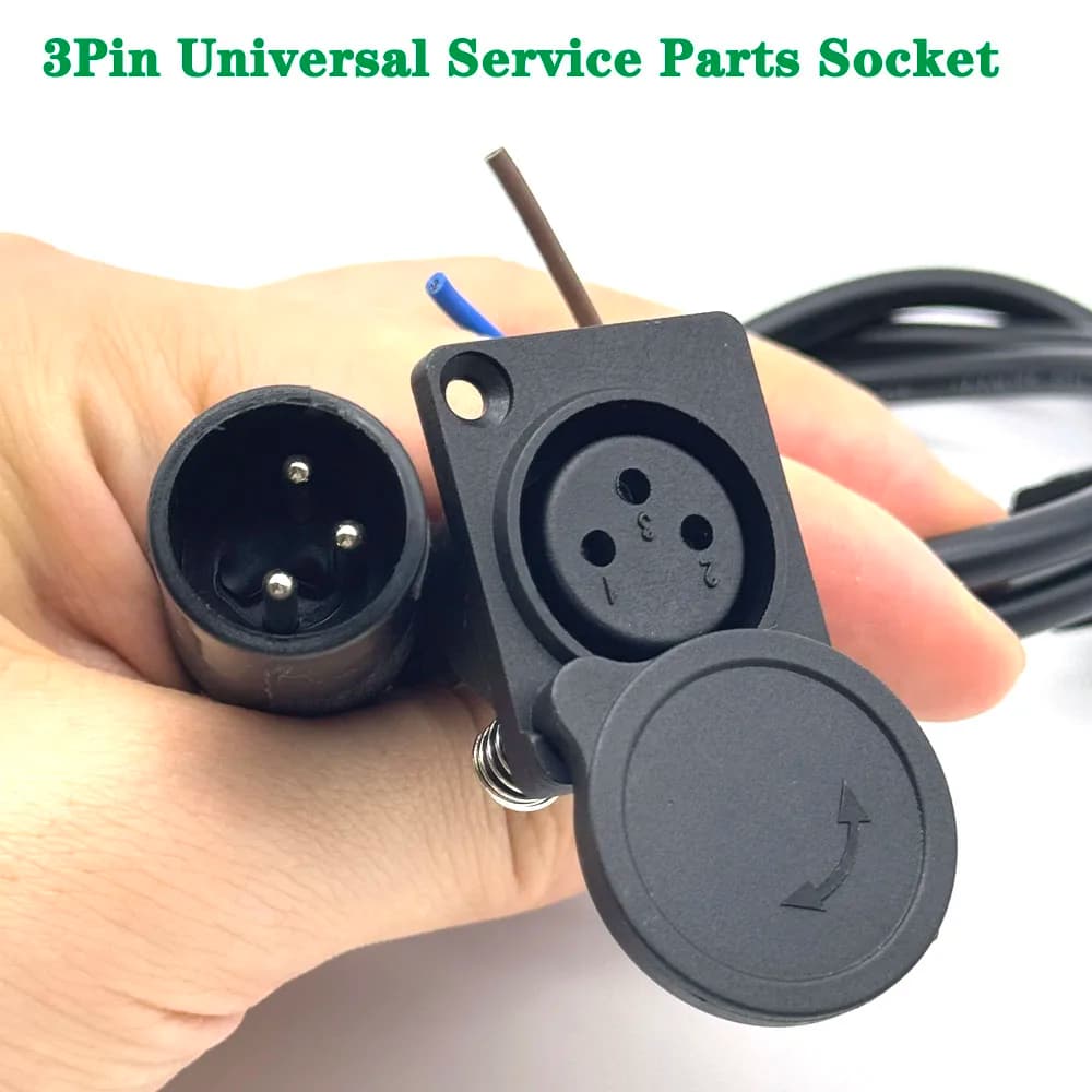 3Pin Charge Connector Male Plug Interface Cable 2Wire Connector Female Socket For Electric Bicycle Balance Car Bike