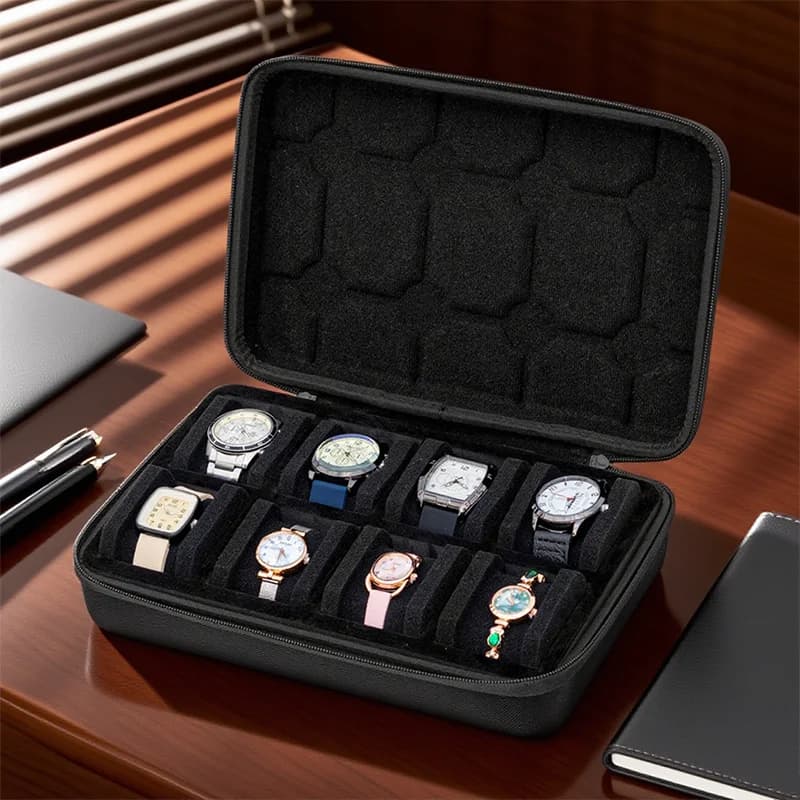 Watch Box Travel Watch Storage Box Organizer Portable Waterproof EVA Watch Carrying Case Smart Watches Display Box Men Gift Box