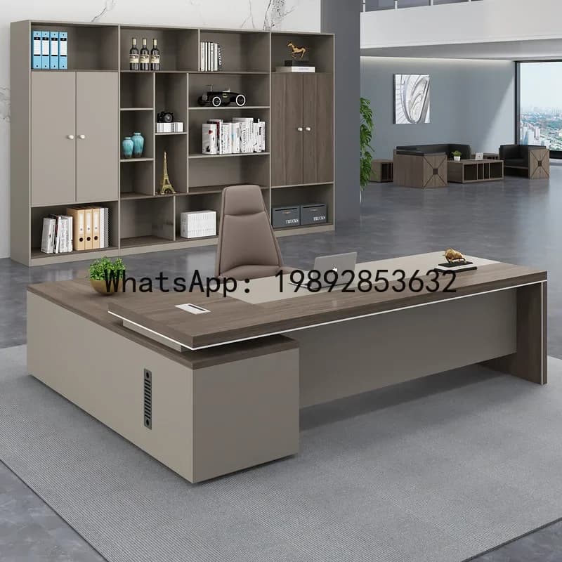 H5.15  office desk executive desk office furniture president manager office  and chair set single large desk