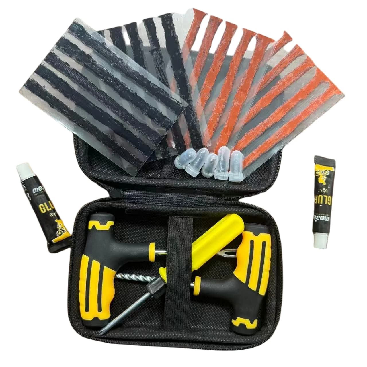 Universal Emergency Plug Flat Tire Repair Kit to Fix Punctures,Professional Heavy Duty Motorcycle Emergency Tool Car Accessories