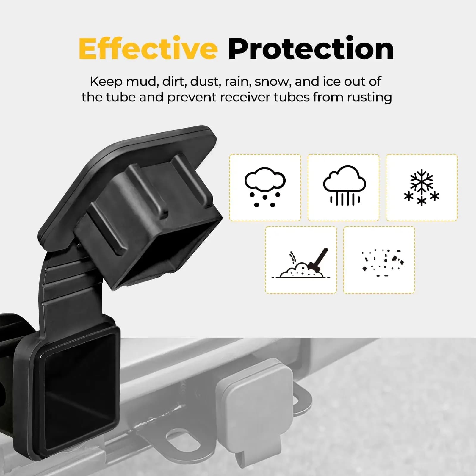 Trailer Hitch Cover 2-Inch Waterproof Towing Hitch Covers Uni-versal Plug Tube Cap Protector Automobile Exterior Csr Accessories