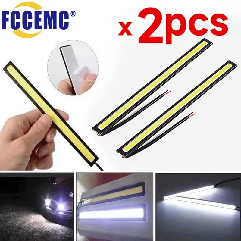 Ultra Thin Bright LED Car COB Daytime Running Lights SuperBright Low Cosumption Auto DRL Fog Driving Lamp 12V DRL Lamp Universal