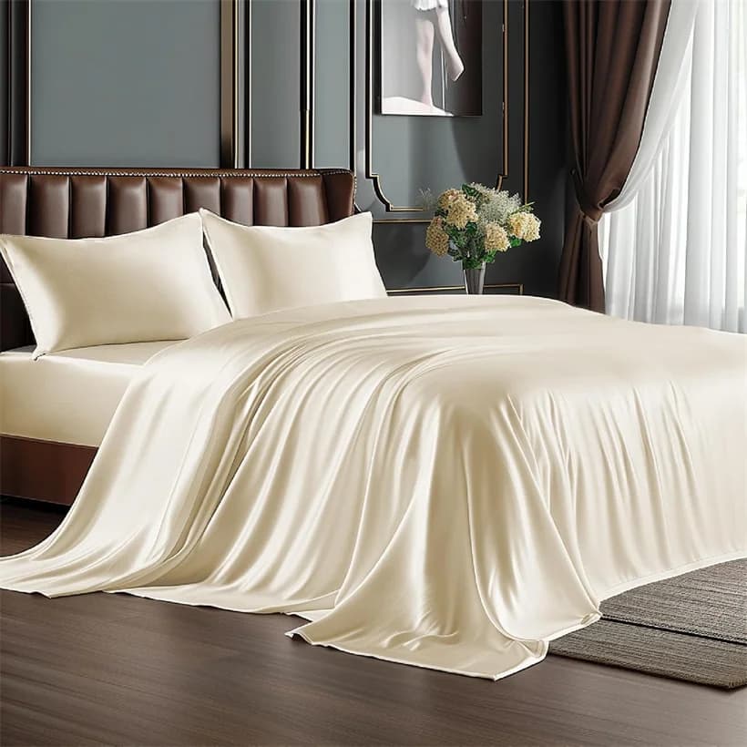 Mulberry Silk Bedding Set Luxury Natural 100% Silk Duvet Cover Set Bed Sheet Pillowcase Single Double Bedsheet King Queen Size
