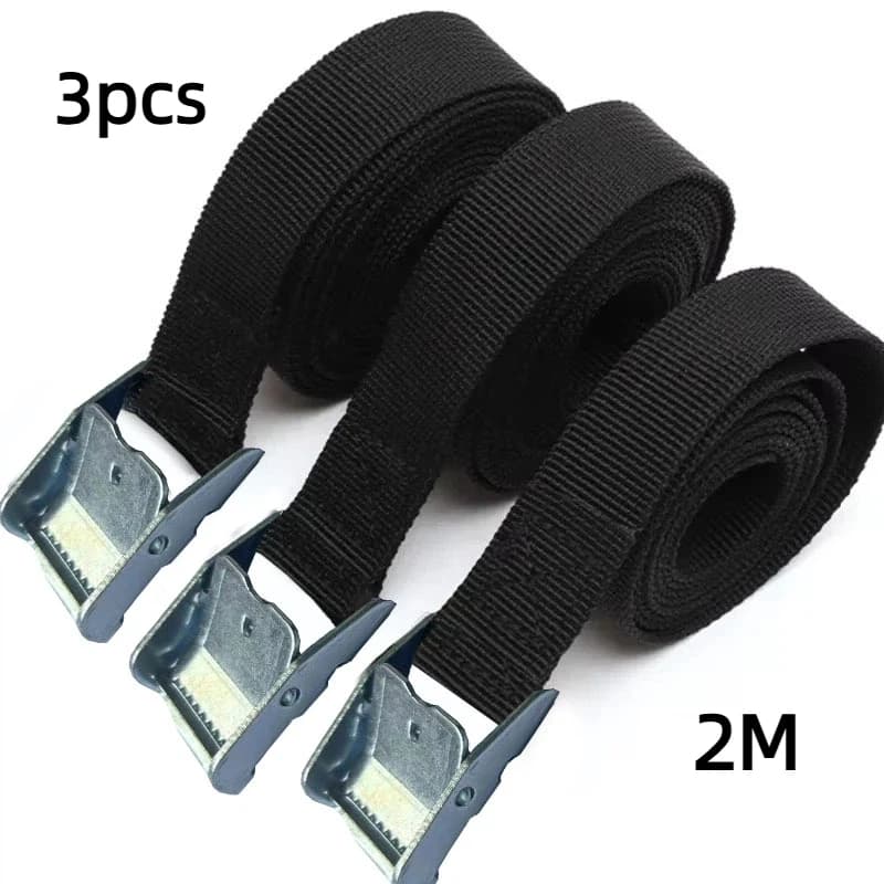3pcs 2M Buckle Tie-Down Belt cargo straps for Car motorcycle bike With Metal Buckle Tow Rope Strong Ratchet Belt for Luggage Bag