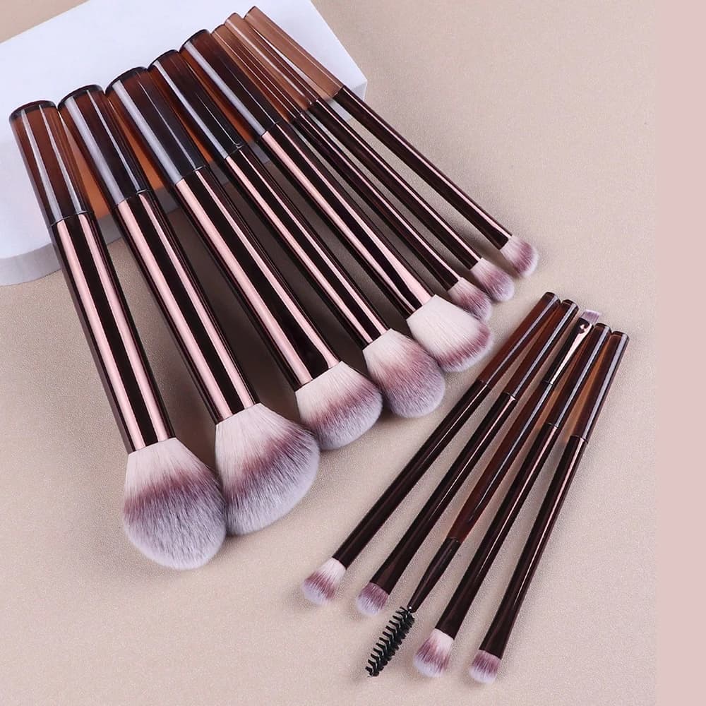 Soft Bristle Kabuki Blending Makeup Brush Set 13Pcs Foundation Eyeshadow Blush Cosmetic Tool Professional Salon Daily Facial Makeup Supply