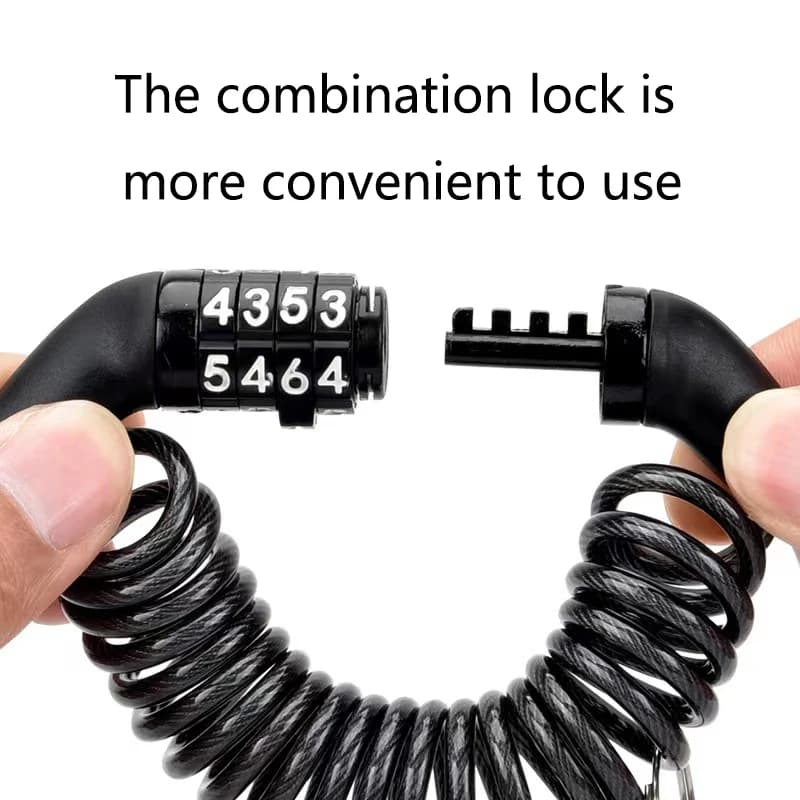 Portable Password Wire Anti-Theft Lock Universal Security Cable Lock for E-Bike Motorcycle Helmet Road Mountain Bike