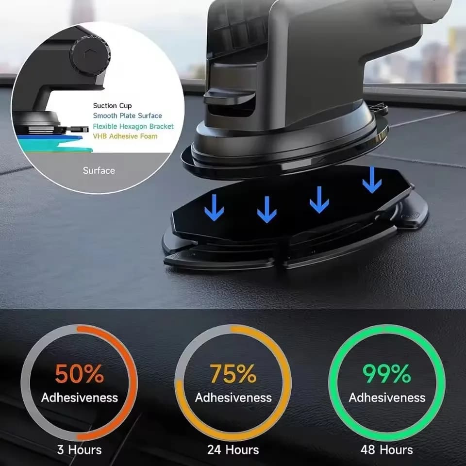 Flexible Silicone Dashboard Cushion Strong Fitting Curved Surfaces Auto Phone Mount Suction Cup Anti Slide Auxiliary Pad Gear
