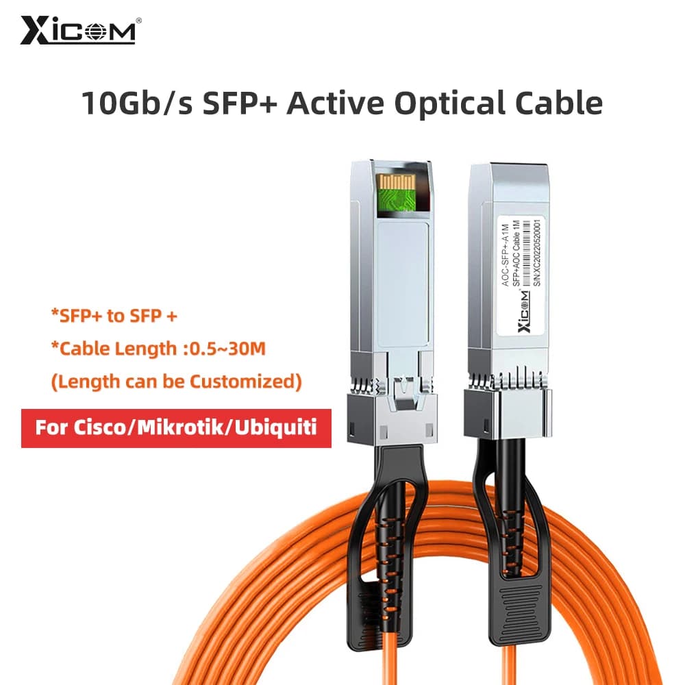 10G SFP+ to SFP+AOC OM2 3M/5M/7M LSZH 10GBASE Active Optical SFP Cable(AOC) for Cisco,MikroTik,Ubiquiti...Etc Switch Fiber Optic