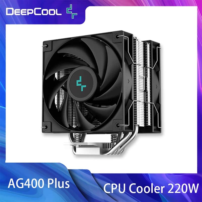 DeepCool AG400 Plus 4 Heat Pipe Dual Fan 220W CPU Cooler 120mm Fan Air Cooler for LGA1700 1851 AM5 AM4 CPU Air-Cooling Radiator