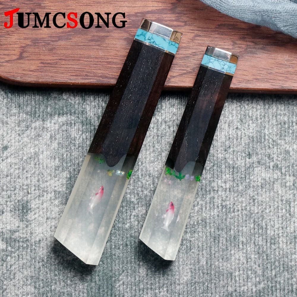 JUMCSONG Kitchen Knife Handle DIY Enthusiast Kiritsuke， Chef Knife and Practical Knife Component Accessories Solid Wood Resin
