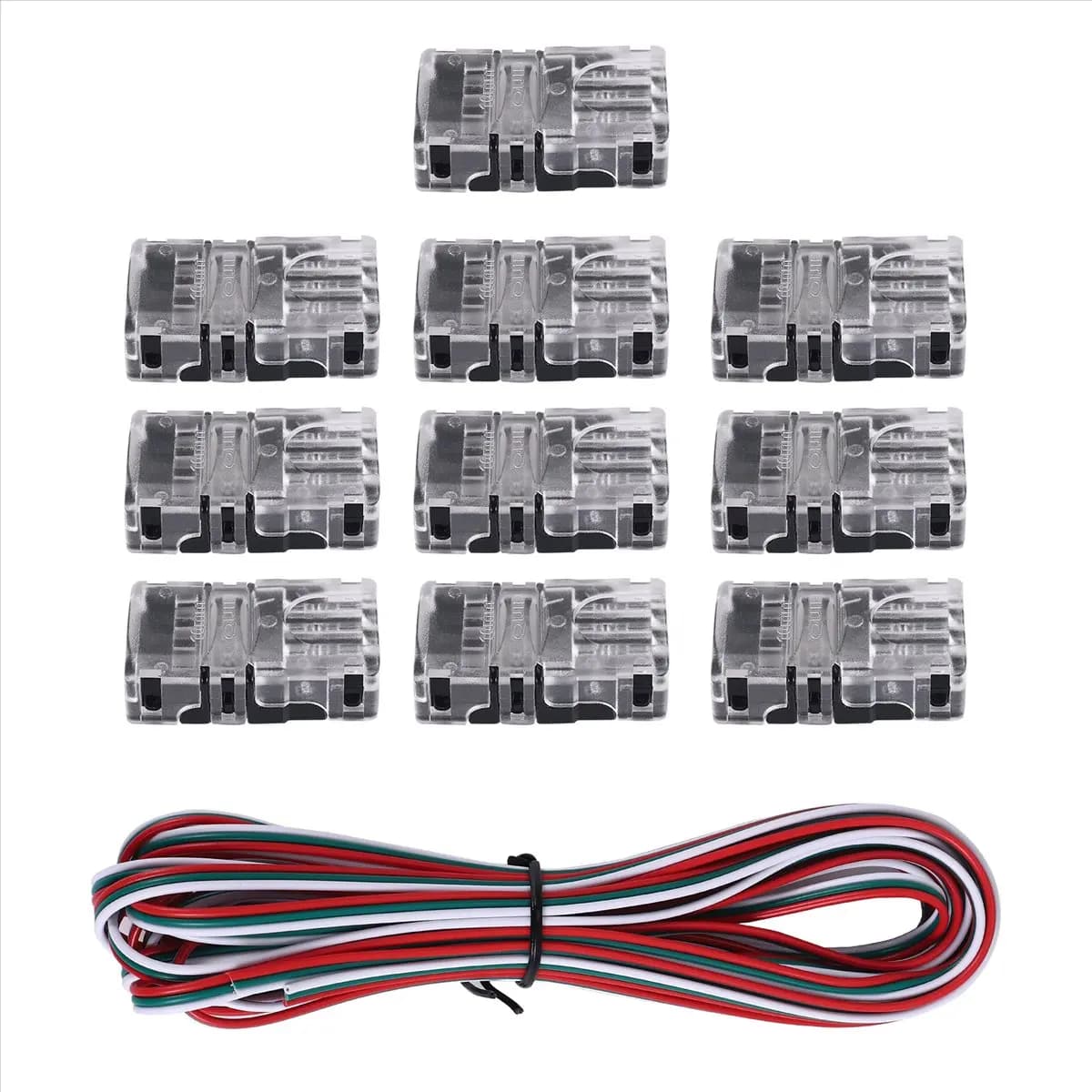 Compatible 11 Pieces Tunable 3 Pin LED Strip Connectors 10mm LED Strip Light Connectors LED Strip Connector Terminal for WS2811