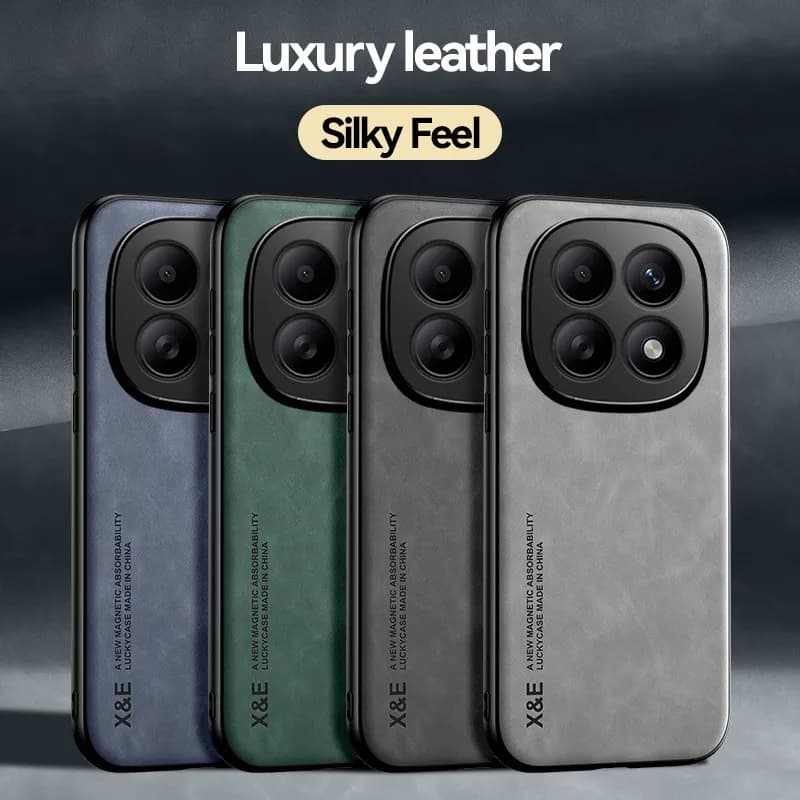 Shockproof Case For Xiaomi Poco M8 Pro M7 Pro M6 Pro 4G 5G Cover Magnetic Luxury Sheepskin Leather Car Holder Phone Coque Funda