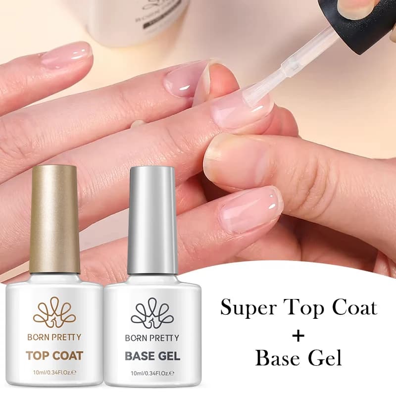 BORN PRETTY 10ml Base Gel Top Coat Rubber Gel Reinforcement Gel for Nails Tools Soak Off UV LED Nail Varnish Function Gel