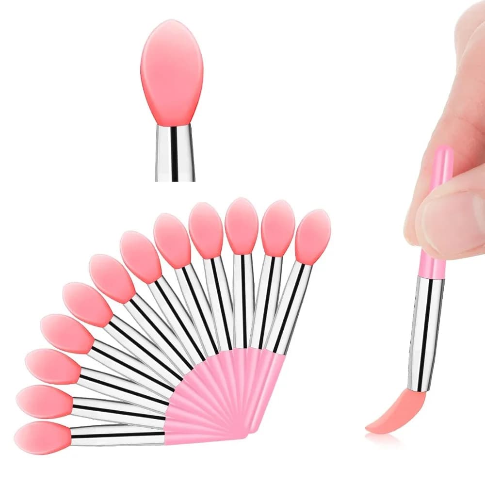 Silicone Lip Applicator Set: 12 Makeup Brushes for Lipstick, Lip Gloss, and Eyeshadow