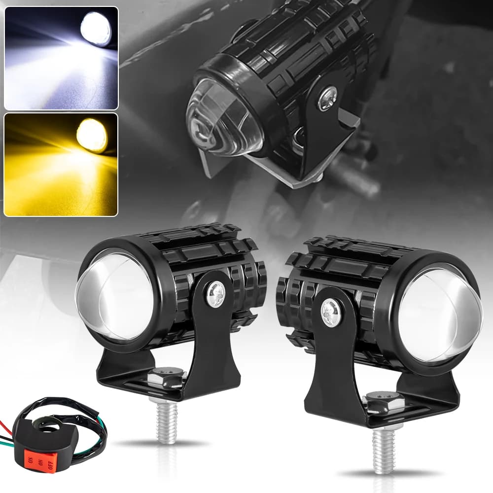 2pcs LED Spotlight Headlights Explorers Motorcycle Accessories Truck Car Auxiliary Additional Mini Projector Headlamp Fog Lights