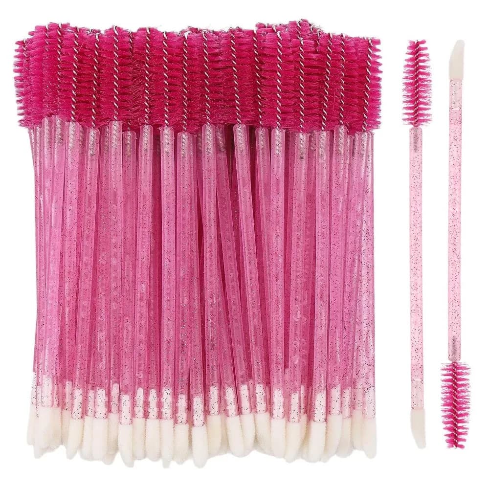 100 Pcs Disposable Dual Ended Makeup Brushes for Eyelashes, Lips, and Eyebrows