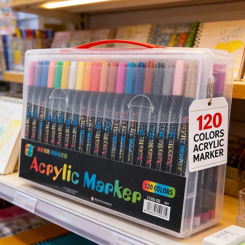 24-120 Colors Dual Tip Acrylic Marker Pens Set Brush Paint Markers for Rock Painting, Canvas, Wood Ceramic Art Supplies for Kids