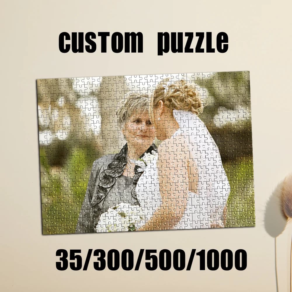 35/300/500/1000pcs Personalized Custom Photo Puzzle wedding photo Toys Personalized Jigsaw Puzzles Handmade Gifts