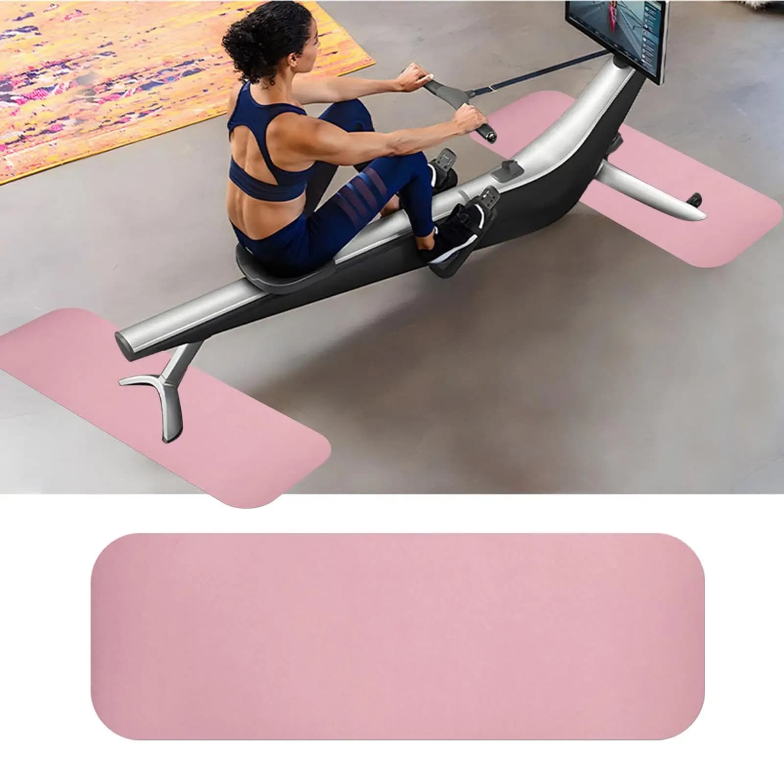 Treadmill Pad For Carpet Non-Slip Thick Cushion Anti-Vibration Equipment Mat 25x80cm For Stationary Bike Rowing Machine Yoga
