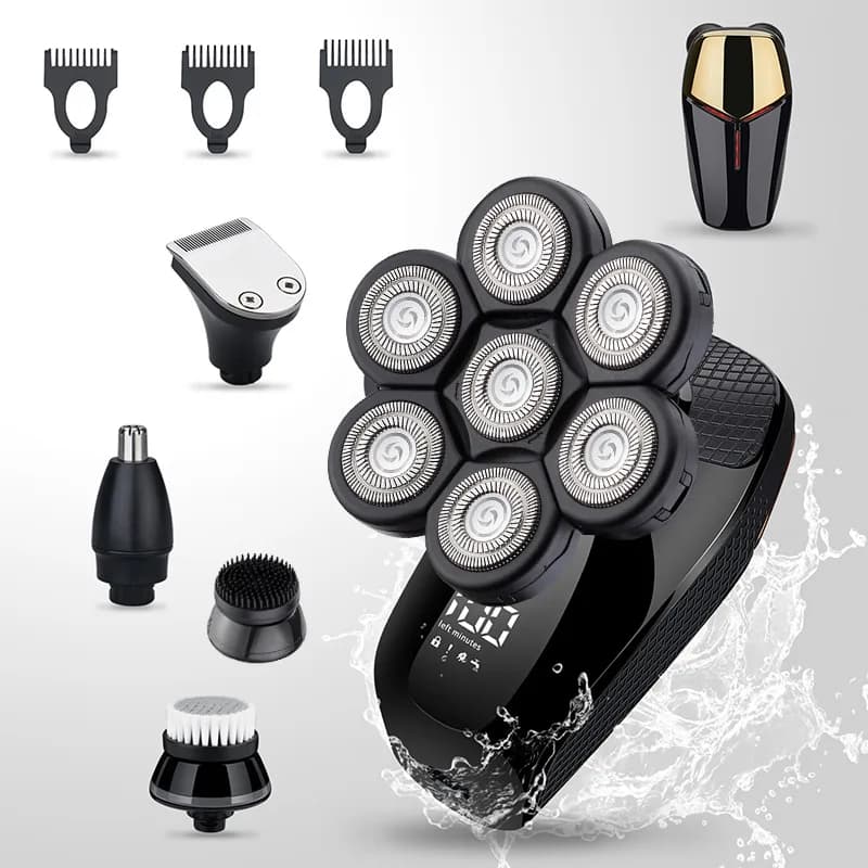 Men's Electric Shaver Multifunctional Bald Head Shaver Rechargeable Beard Razor Portable Shaving Machine for Men Daily Grooming