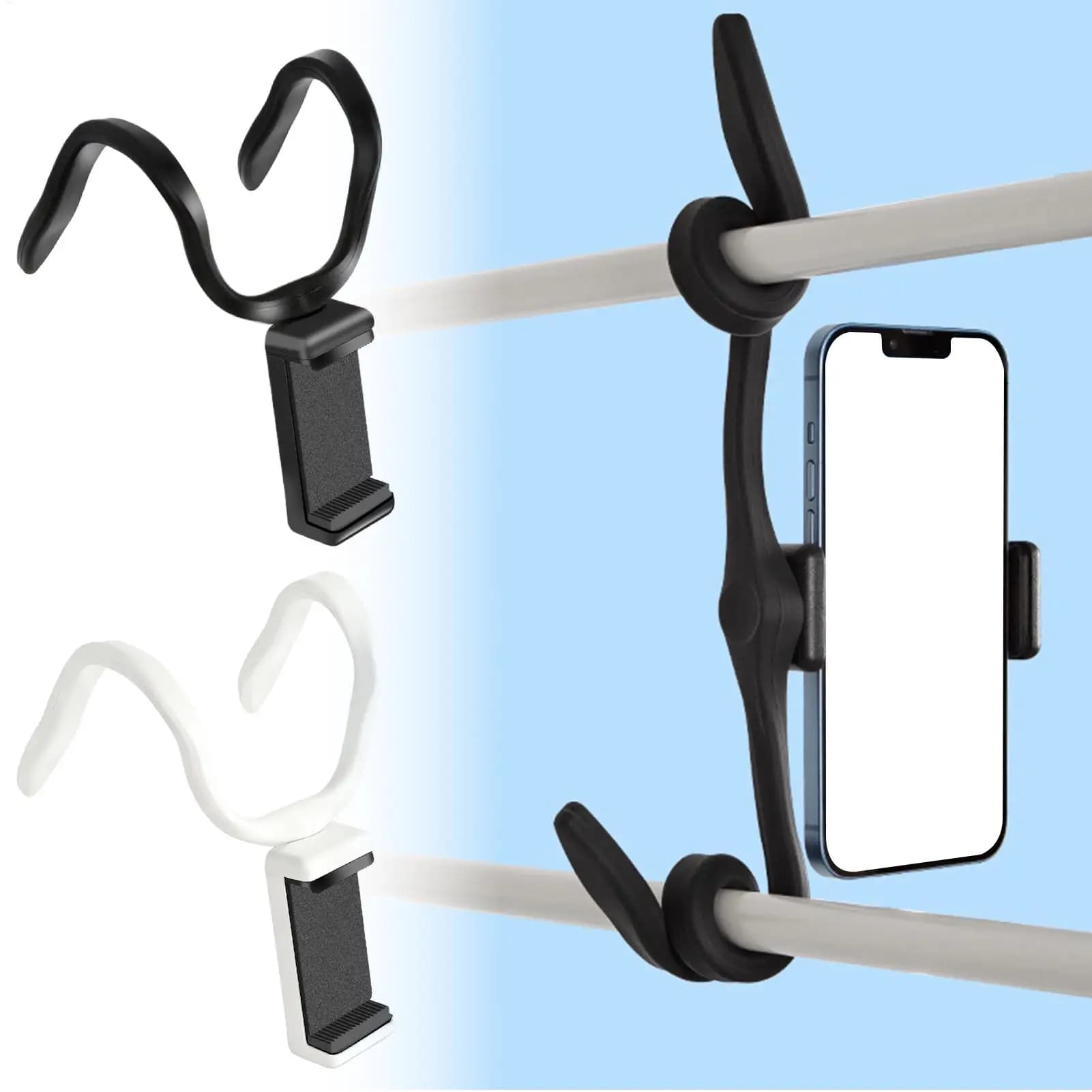 Phone Holder for Treadmill 360 Degree Rotation Folding Tablet Stand Bendable Treadmill Phone Rack for Stroller Elliptical Car