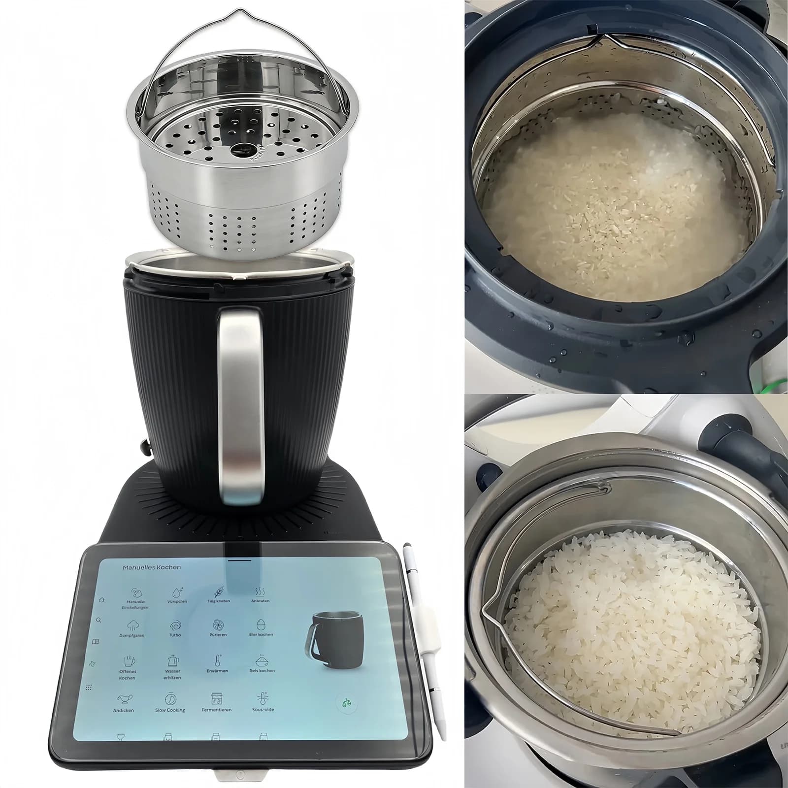 TM7 Stainless Steel Steamer Rack Insert For Pot Thermomix TM7 TM5 TM6 Rice Cooker Steaming Basket Kitchen Accessories