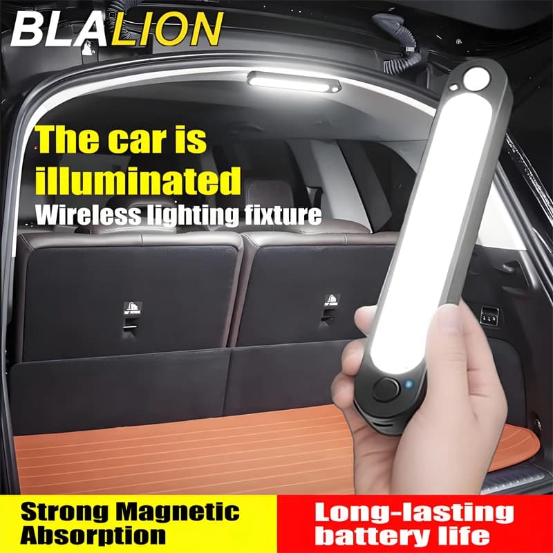 BLALION Trunk Car Sensor Light for Floor Trunk Hood Rechargeable Automatic Induction Light Bar Magnetic Maual Sensing Mode Lamp