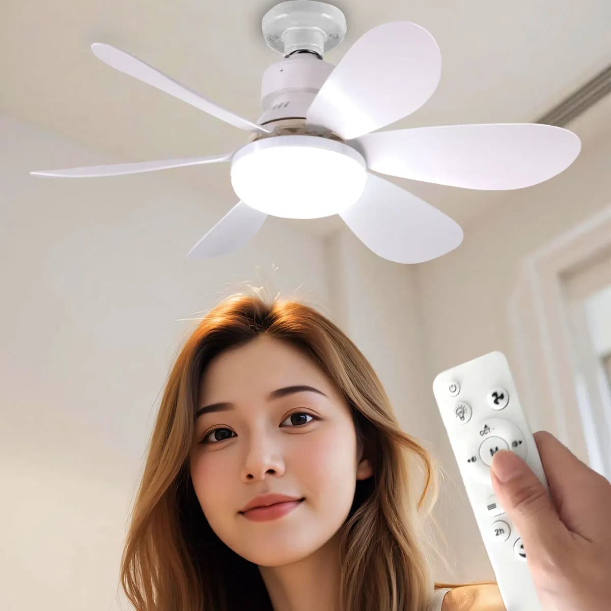 E27 with Remote LED 30W 40W Ceiling Fan Light Dimming Function Suitable for Living Room Study and Home Use 85-265V