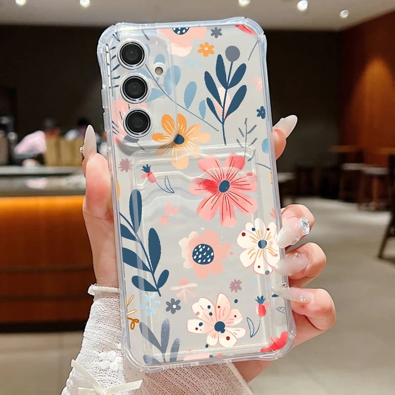 Colorful Flower Wallet Case For Samsung Galaxy A57 A37 A17 A16 A56 A36 A55 A54 A15 S26 S25 S24 S23 Ultra Plus S25 FE Phone Cover