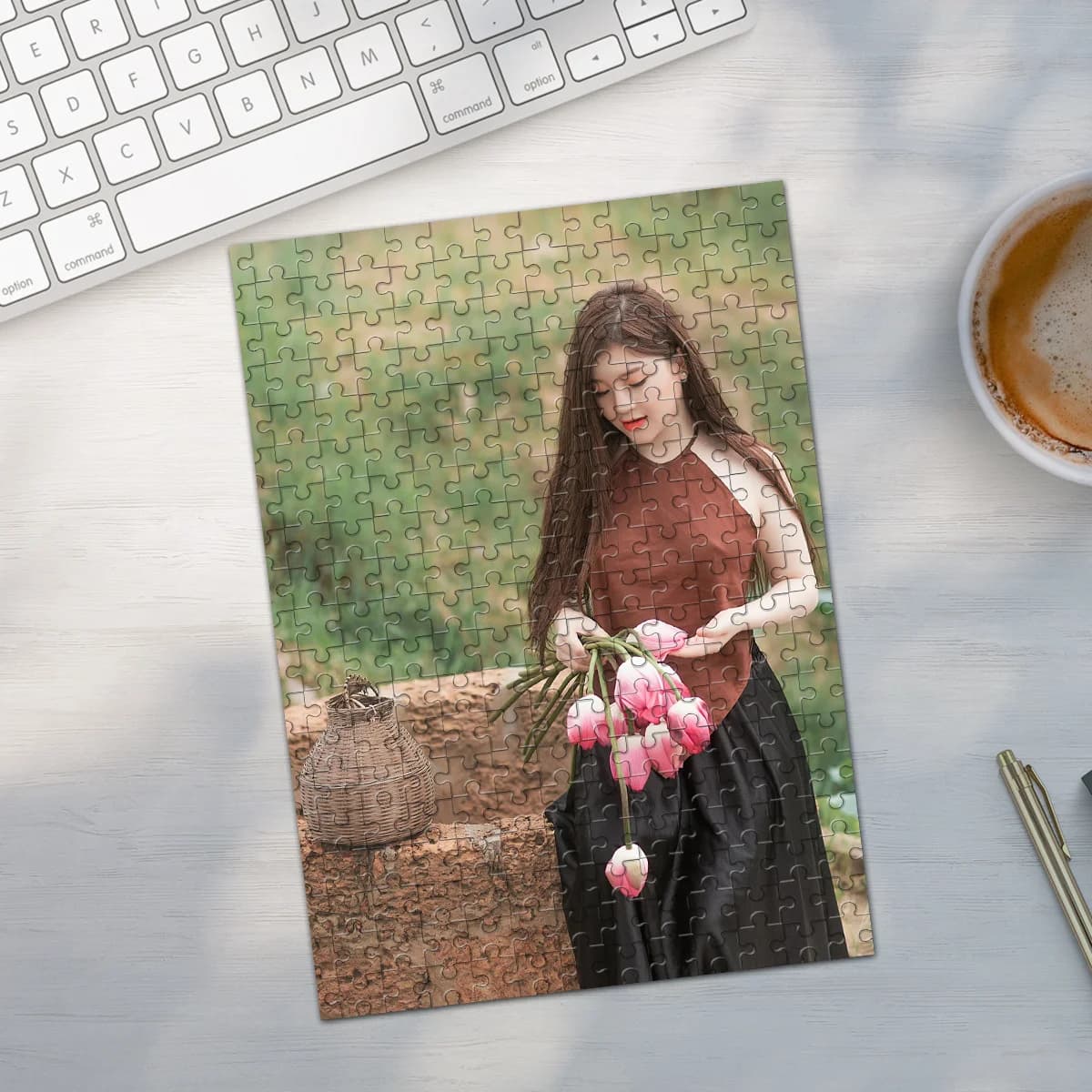35/300/500/1000pcs nice woman Custom Photo Personalized Picture Custom DIY Personalised Photo Portrait Puzzles Jigsaw puzzle