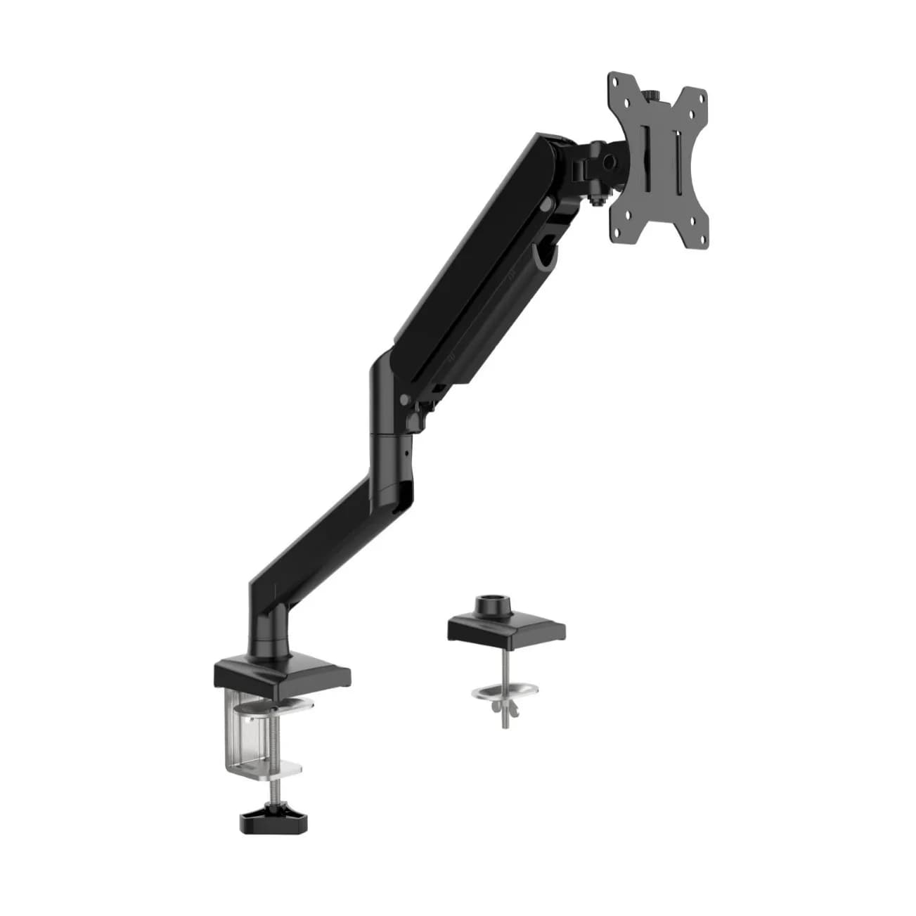 Universal Computer Monitor Bracket with Mechanical Arm and Cantilever Rotation-Black/Silver