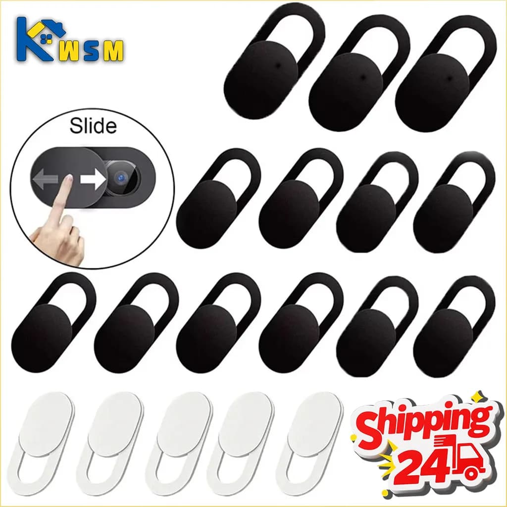 10-80PCS Elliptical Webcam Privacy Cover Sliding Lens Shield for Laptop Phone Tablet Anti Spy Camera Blocker Thin Stick On