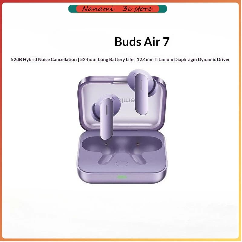 Original realme Buds Air 7 52dB Active Noise Cancelling True Wireless Earphone 52Hour Battery Bluetooth 5.4 TWS Headphone