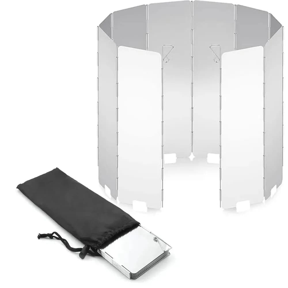 8/9/10 Plates Gas Stove Wind Shield Outdoor Camping Picnic Cooking Burner Windproof Screen Aluminum Alloy Wind Screen