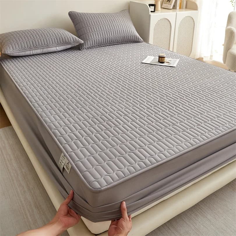 100% Cotton Quilted Mattress Protector Cover Thickened Super Soft Mattress Topper Pad for Single Double Queen King Bed 160/200cm