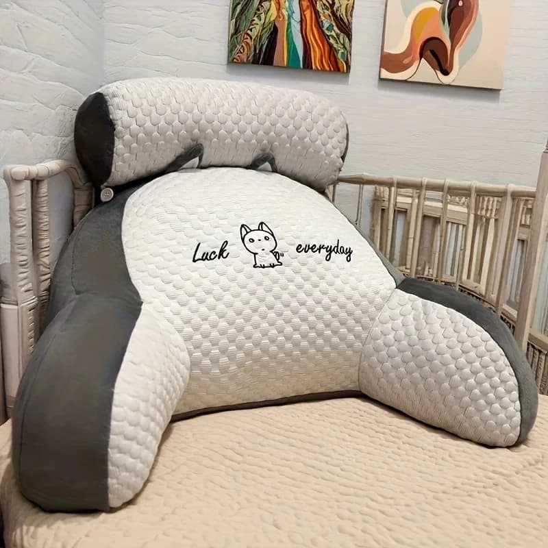 1pc Ergonomic Reading Pillow with Adjustable Back Support,Soft Lumbar Support for Bed, Sofa, Chair,Breathable Chair Cushion