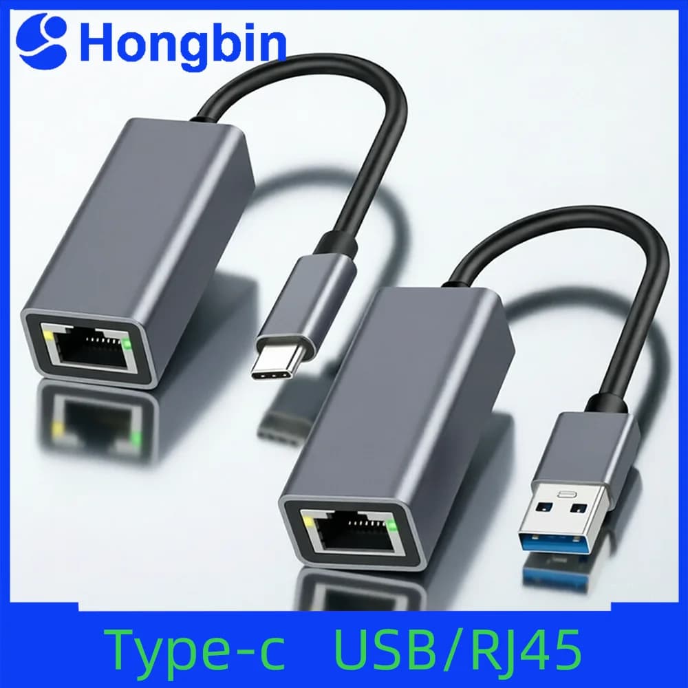 USB Type C Ethernet Adapter 1000Mbps USB 3.0 RJ45 Network Card For MacBook PC Windows XP 7 8 10 Android USB Lan Internet Cable