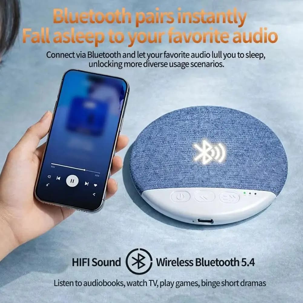 Mini Sleeping Bluetooth Speaker Nature Sound White Noise Soundbar Wireless MP3 Music Player Ultra Thin Timed Shutdown Audio Pla