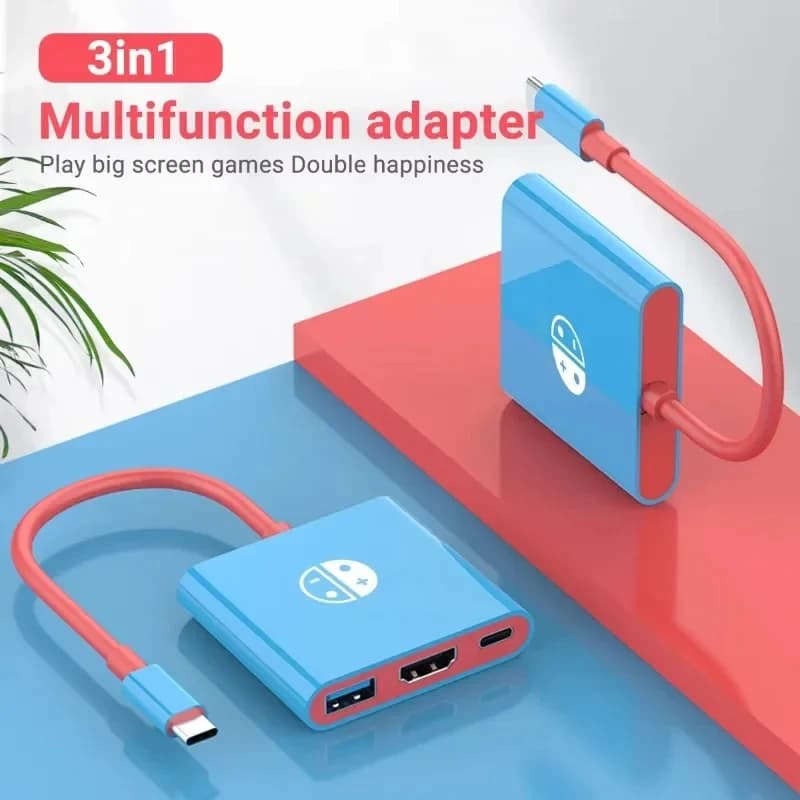 USB C to HDMI-Compatible Cable Adapter 3 in 1 Type-C Hub Thunderbolt 3 4K Output 100W PD Port for Nintendo Switch MacBook Pro