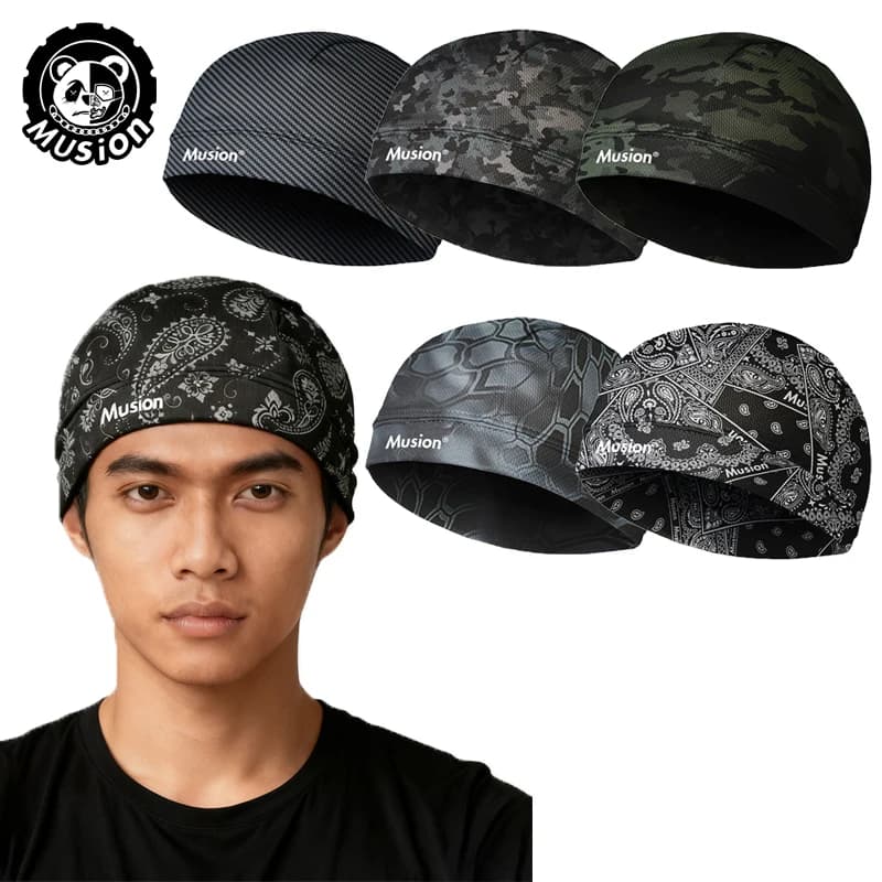 Musion Original Design Motorcycle Head Cover Helmet Cap  Moisture Wicking Dry Fit Skull CapHelmet Inner Helmet for Cycling