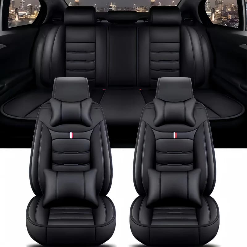 Seat Covers Pu Leather Car Seat Cover Simple With Pillows Full Set Car Leather Multicolor Wholesale 9D Auto Car Save Universal