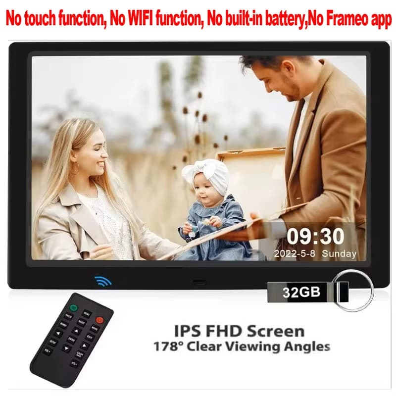 10 Inch Digital Photo Frame with 1280x800 IPS Screen Digital Picture Frame with 1080P Video Music Slideshow  Full Function