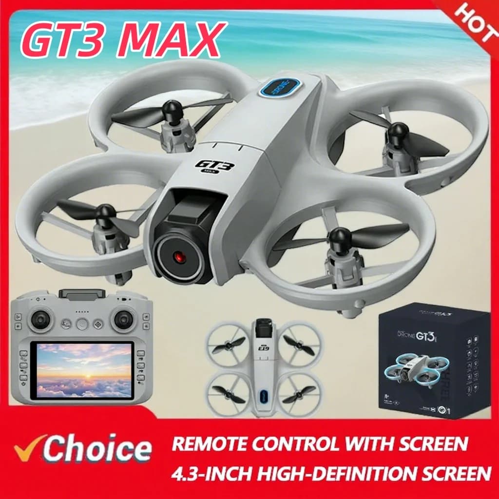 2025New GT3 MAX Drone 8K HD 4.3" Remote Control Headless Mode Helicopter 360° Flip Quadcopter Toys Mini Drone Fors Kid Toy Gifts