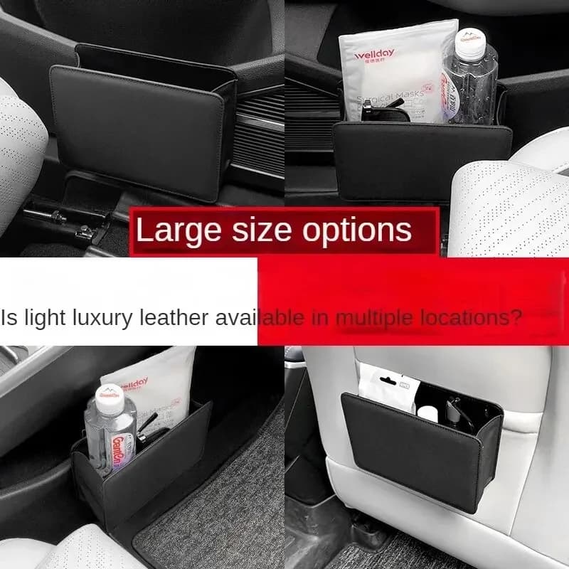 Foldable Car Door Storage Box Seat Back Hanging Trash Can Interior Products - Organizer Bag for Car